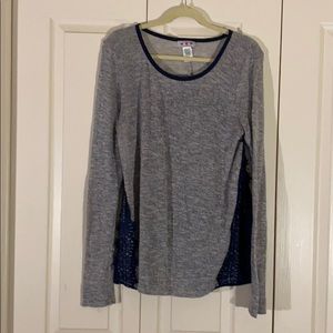 Long sleeve top with lace detail